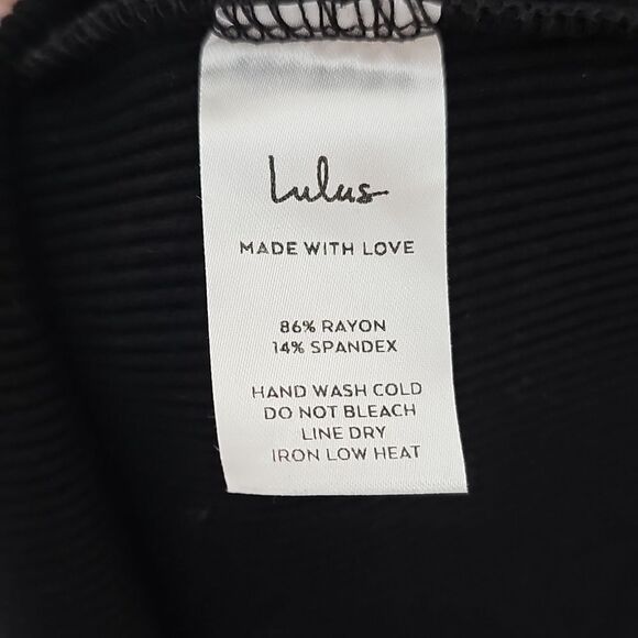 Lulu's XL Head Turner Black Ribbed Bodycon Mini Dress - Picture 6 of 9